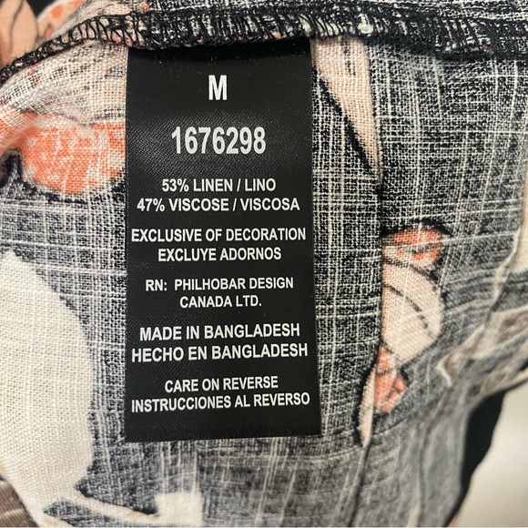 Original Nicole Miller Linen Blend Black Floral Dress - Picture 7 of 7